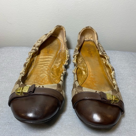 Coach Signature Monogram Canvas & Leather Ballet Flats - Picture 2 of 9